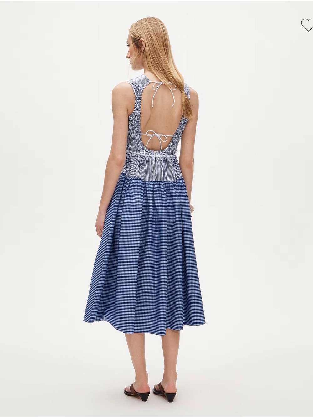 J. Crew Blue Gingham Sleeveless Midi Dress - Picture 2 of 4